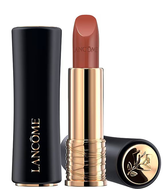 Lancome lipstick with black case on a white background