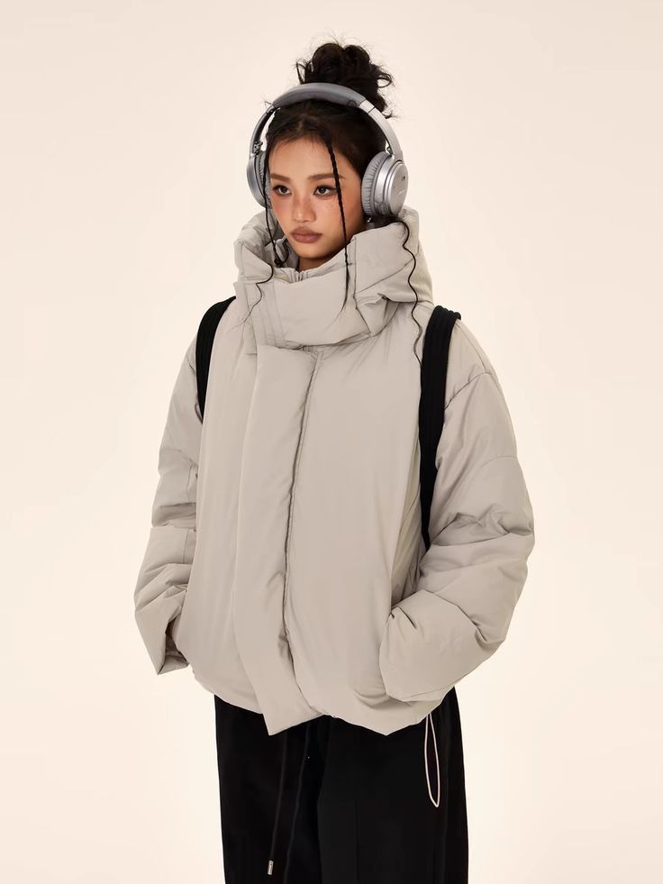Teen gray jacket puffy