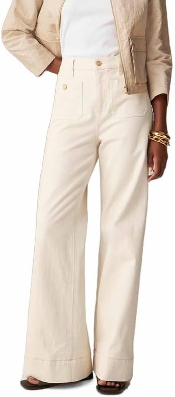 High rise women's wide leg jeans