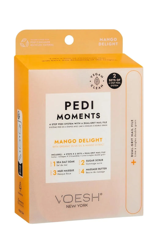 VOESH Pedi Moments Mango Delight pedicure kit packaging on a white background
