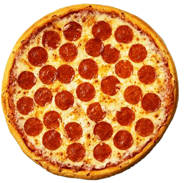 Pepperoni pizza on a white background