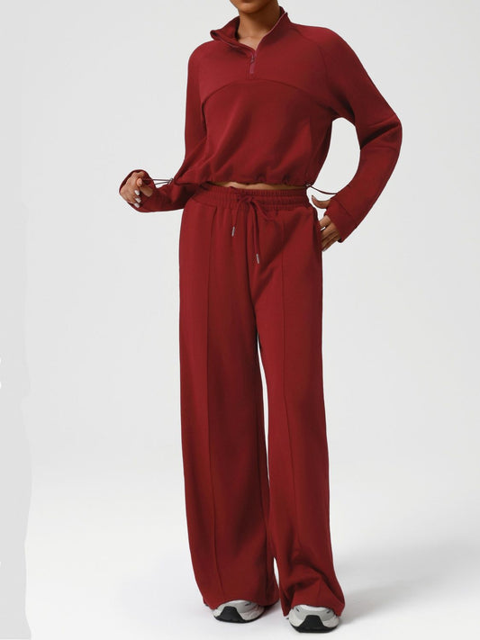 Women long sleeves sports wear pocket style set