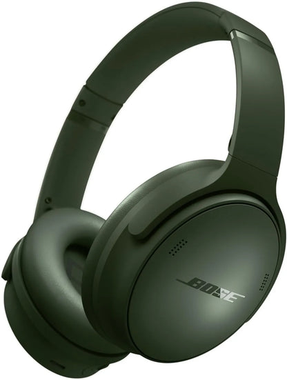 Green Bose headphones on a white background
