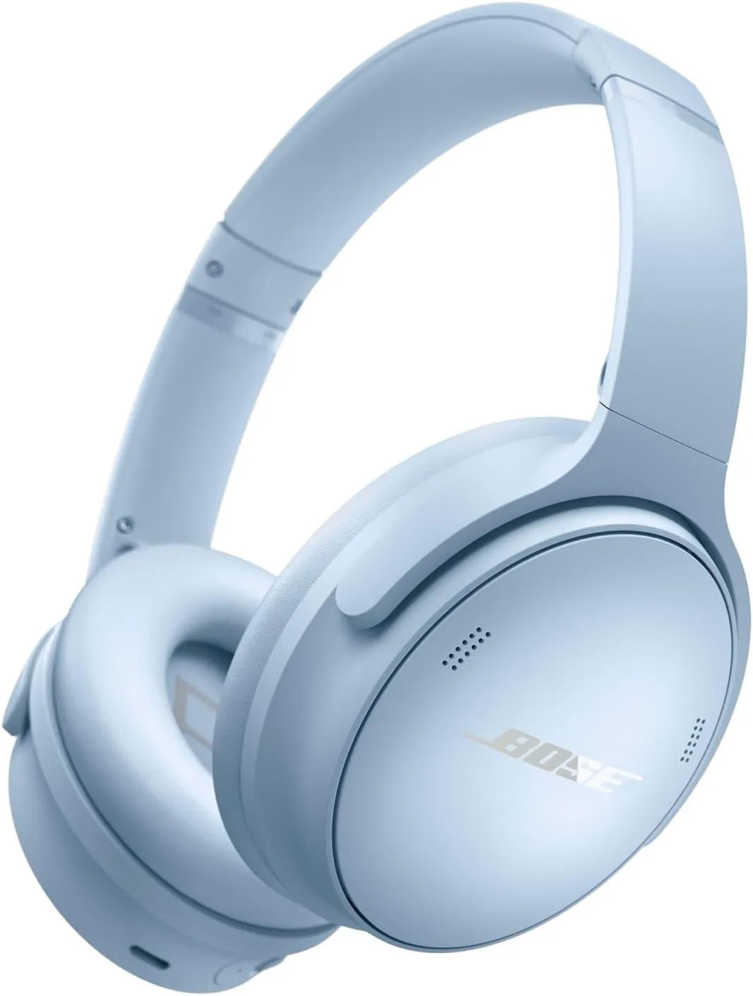 Bose headphones in light blue on a white background