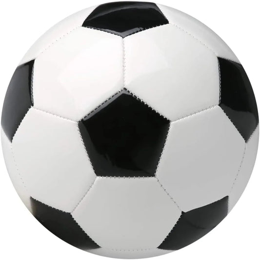 Black and white soccer ball on a white background