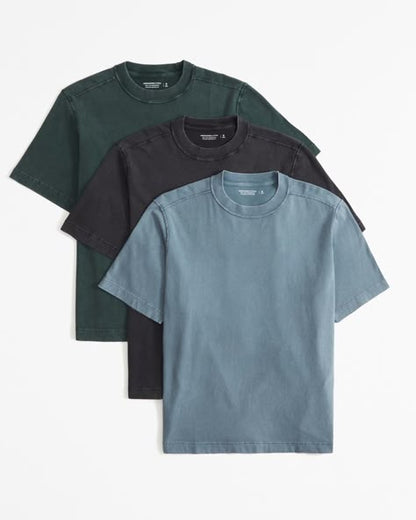 3 dark-colored men's t-shirts